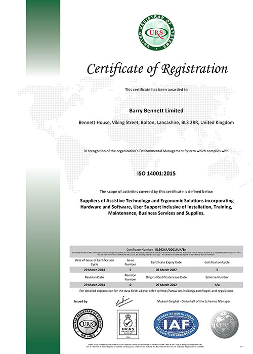 ISO 14000 - Environmental management certificate