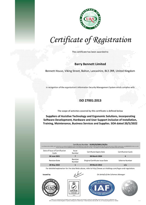ISO 27001 - Information security management certificate