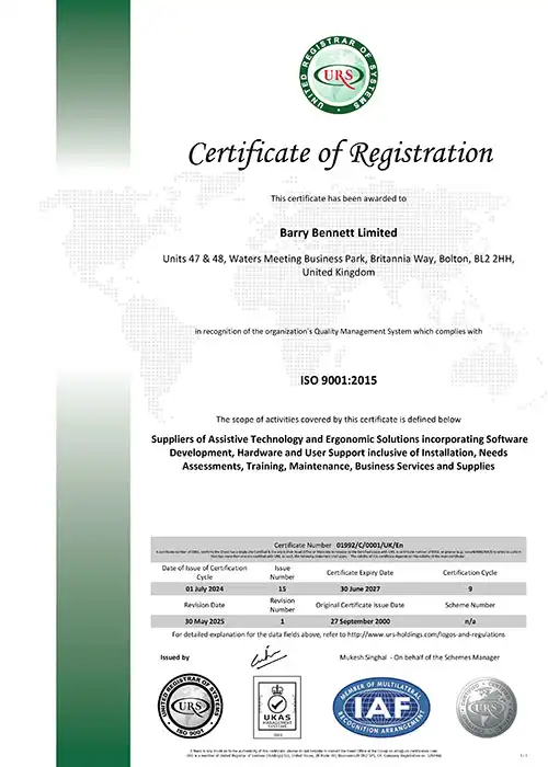 ISO 9000 - Quality management certificate