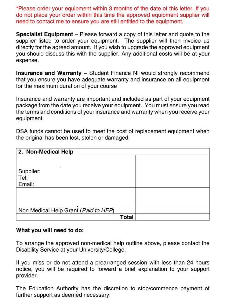 Northern Ireland sample letter page 2